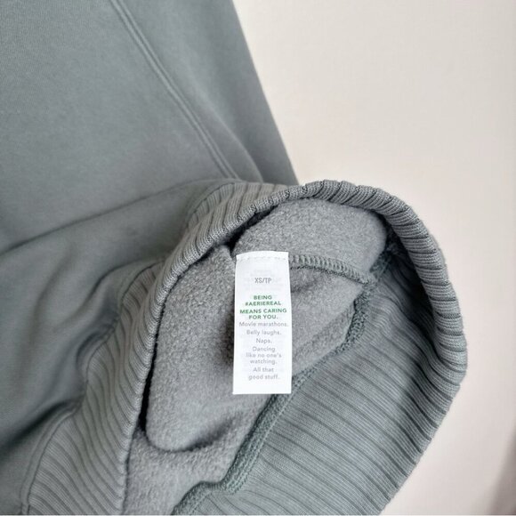 Aerie Womens Xsmall Quarter Snap Sweatshirt Royal Palm Color - Picture 11 of 16